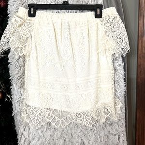 Off the shoulder lace shirt
